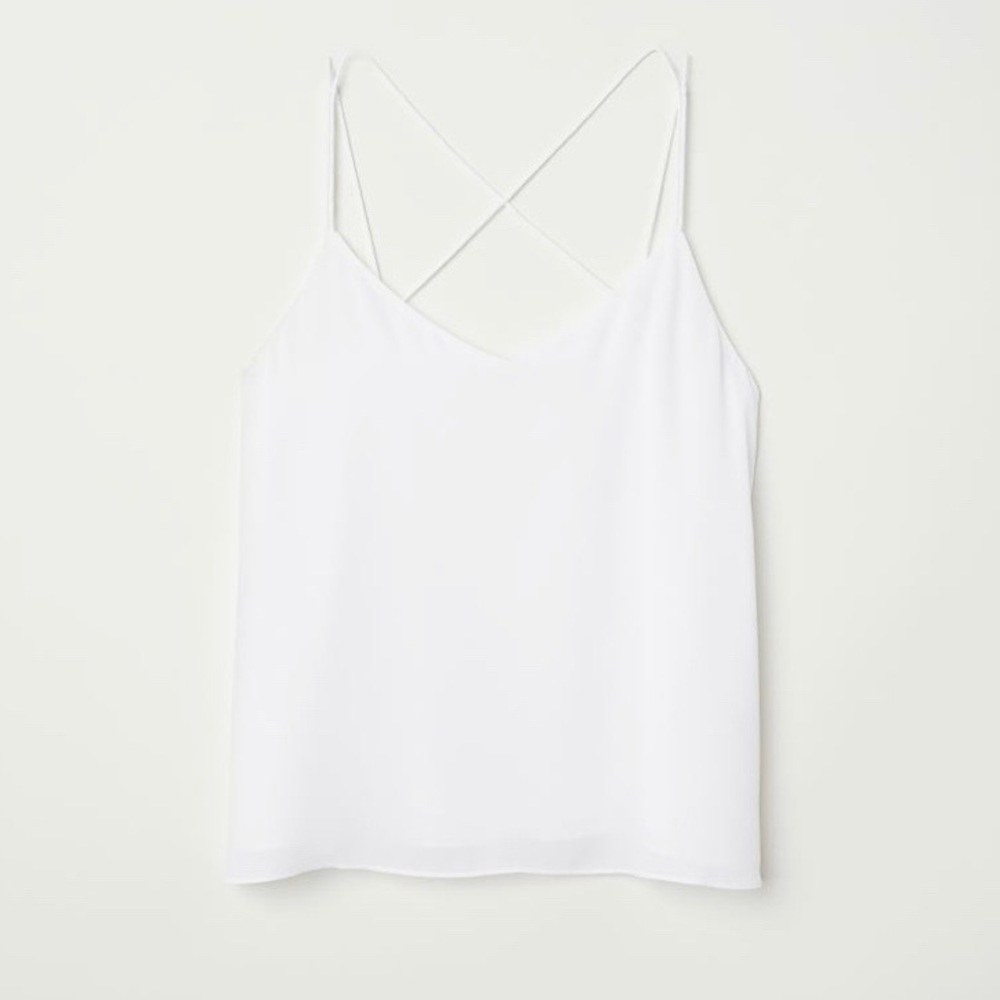 H&M camisole crisis cross chiffon tank